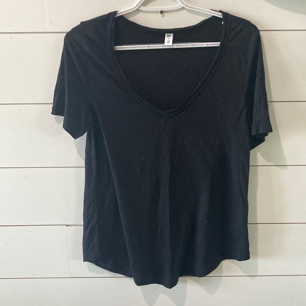 BP. Black v-neck t-shirt.